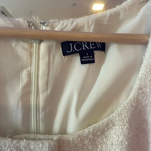 🤍🤍J crew Cream tweed Textured Mini Dress in ivory - Picture 5 of 10